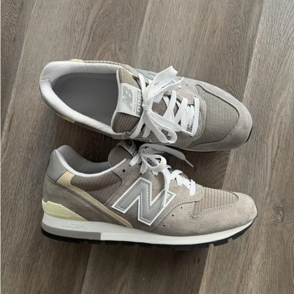 New Balance Tan and White Sneakers